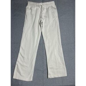 Nike Sweatpants Womens Medium Cream Mid Rise Standard Fit Bootcut Fleece